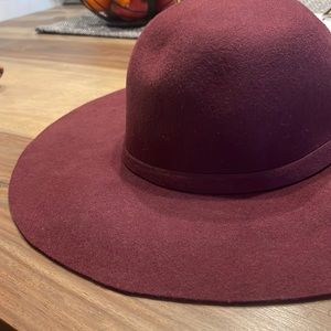 Burgundy Wool Floppy Hat